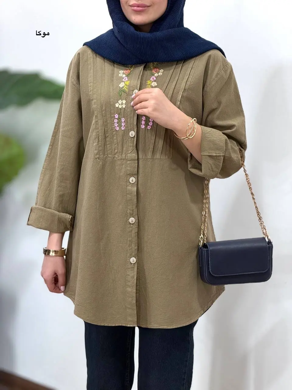 مانتو لینن گلدوزی آیسو سوگل